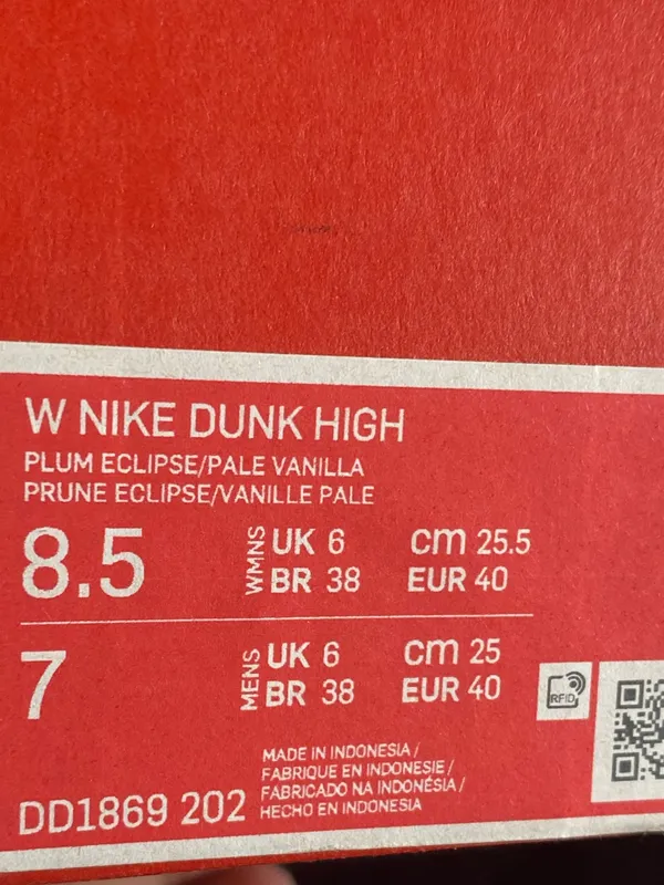Nike Dunk Plum Eclipse Women’s High-Top Sneakers in Burgundy and Pale Yellow 8.5 - Image 9