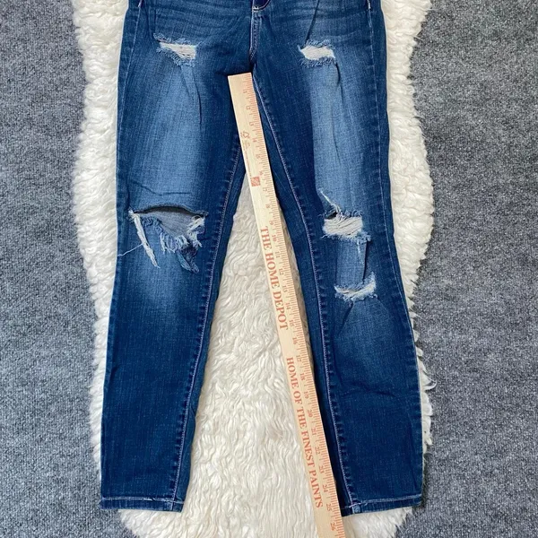 Cello Denim Blue Skinny Jeans Distressed Y2k Grunge Alt Scene Edgy Casual - Image 5