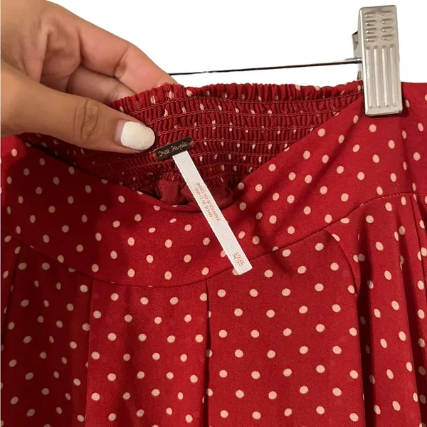 Free People Polka Dot Midi Ruffle Asymmetrical Skirt - Image 5