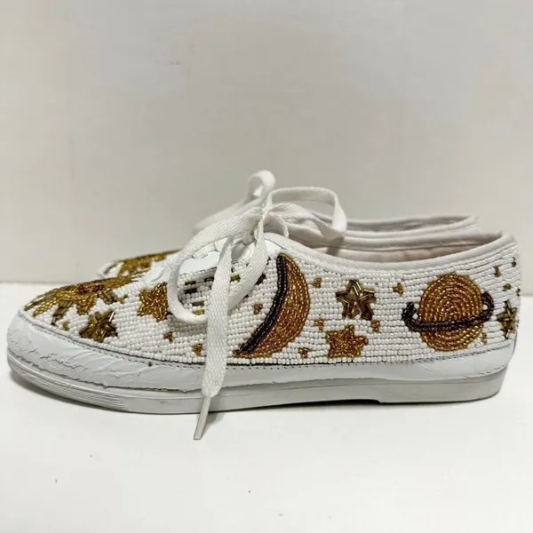 VTG Colorwerks Beaded Sneakers White Size 6 - Image 4