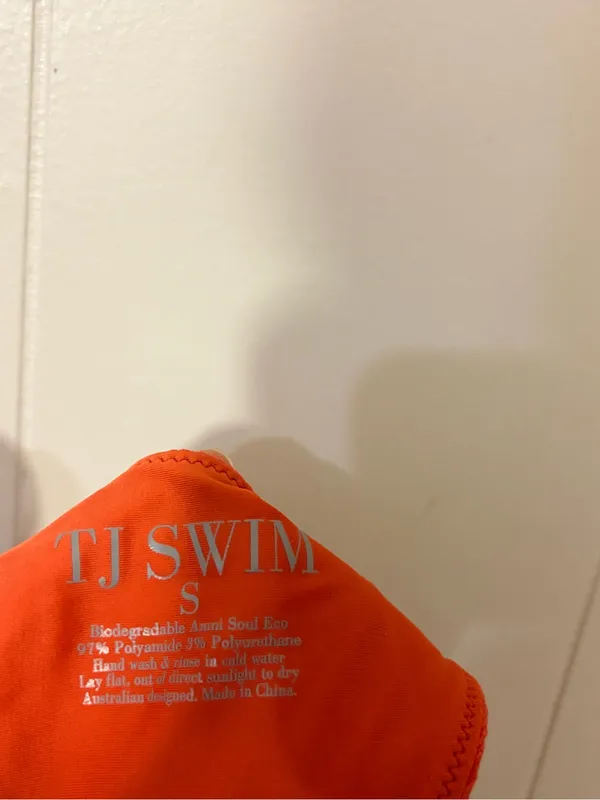 TJ Swim Ribbed Bandeau Bikini Set Rust Orange Size S Two Piece - Image 9