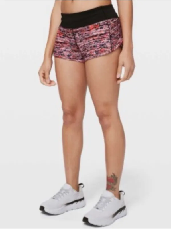 Lululemon Athletica Speed Up Short *2.5” Flash Pleat Orange Multi / Black 4 $58 - Image 2