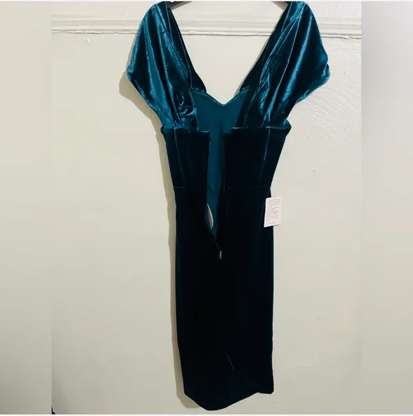 Miss Circle Velvet Corset Drees in Teal Blue Size XS - Image 9