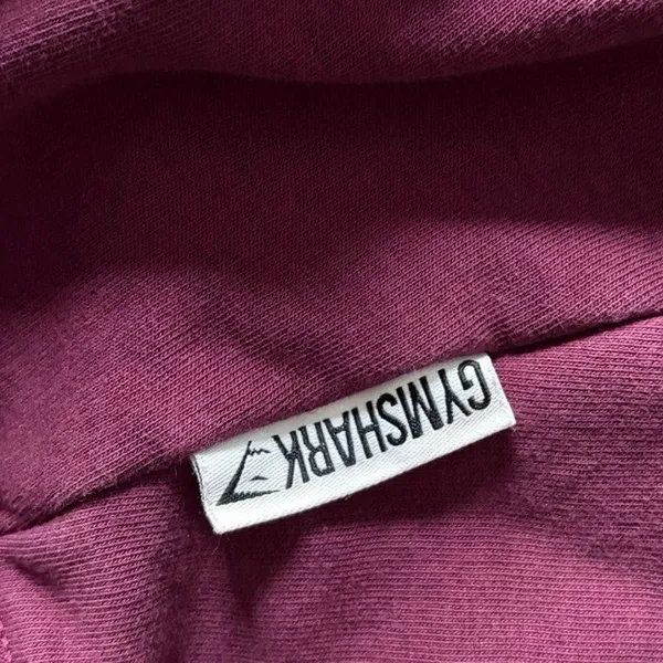 Gymshark Cropped Pullover Hoodie Drawstring Maroon M - Image 5