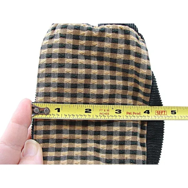 Longaberger Corduroy Plaid Tote Bag Purse Black Tan Khaki Check Homestead 9.5x10 - Image 6