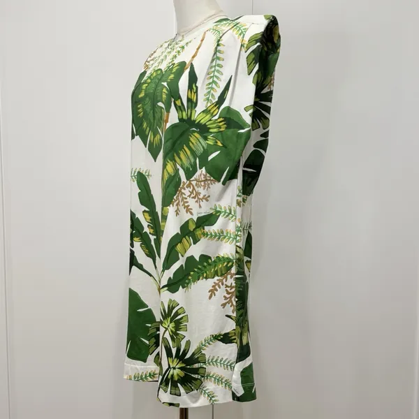 Farm Rio Tropical Forest Off White T-Shirt Dress Small Vacation Resort Beachy - Image 7