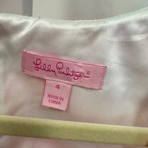 Lilly Pulitzer Joslin Fiesta Bright Pink White Floral Striped Joslin Dress Sz 4 - Image 7