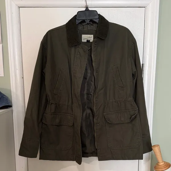 Universal Threads Chore Coat Barn Jacket Utility Safari Olive Drab Women's size X - Image 3