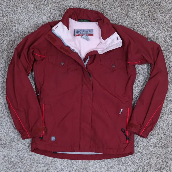 Vintage Columbia Convert Snowboard Jacket Women‎ XS Burgundy Pink Fleece Lined - Image 5