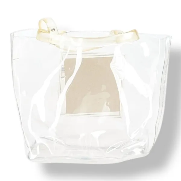 Vintage 90s Esprit Clear PVC Tote Bag Transparent Logo‎ Purse Beach Transparent - Image 2