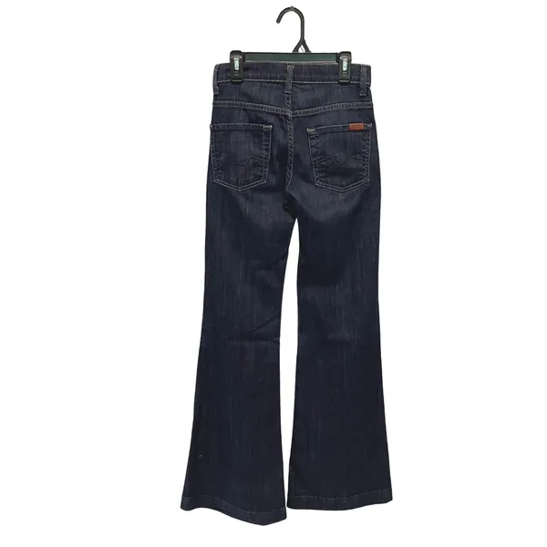7 For All Mankind Dojo Flare Jeans Womens 23 Dark Wash Boho Wide Leg - Image 5