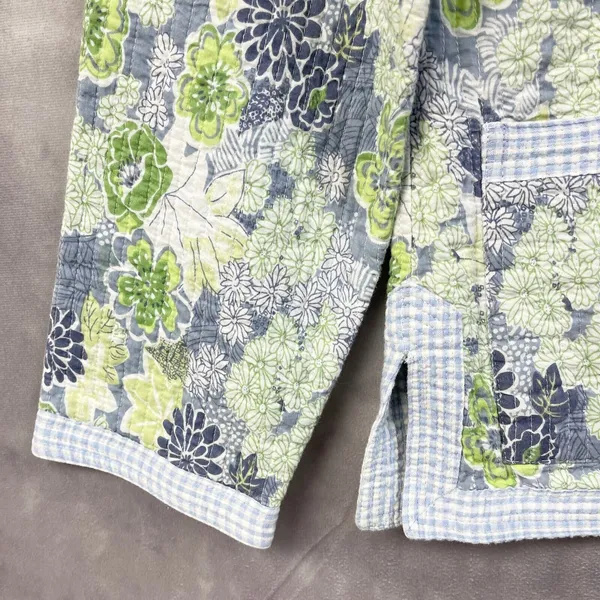 Quilted Floral Jacket Womens Medium Reversible Cottagecore Boho Indie Granny‎ - Image 2