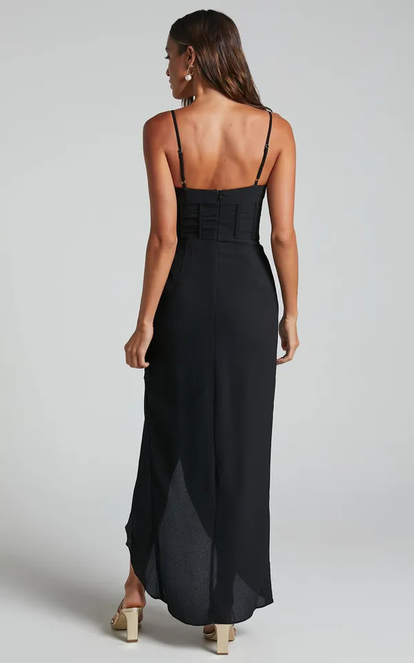 New Showpo Andrina Midi Dress High Low Wrap Corset Dress Size XS MSRP $119 - Image 3