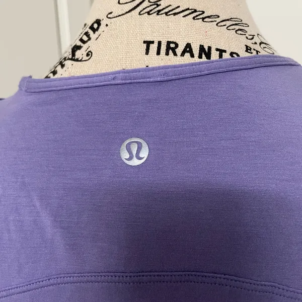Lululemon Shoulder Cut-Out Yoga T-Shirt - Dark Lavender - Image 6