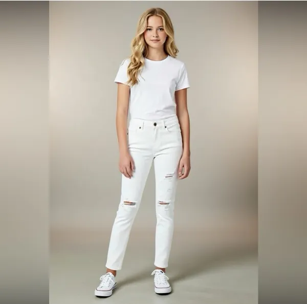 👻 Pistola White Distressed Skinny Jeans - Image 9
