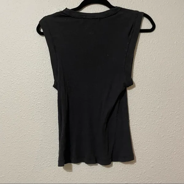 Free People Black Sleeveless Raw Edge Tank Top Womens XS Shirt Blouse Casual - Image 8