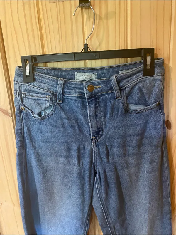 Harper Indigo Denim Jeans with Gold Stitching - Image 2
