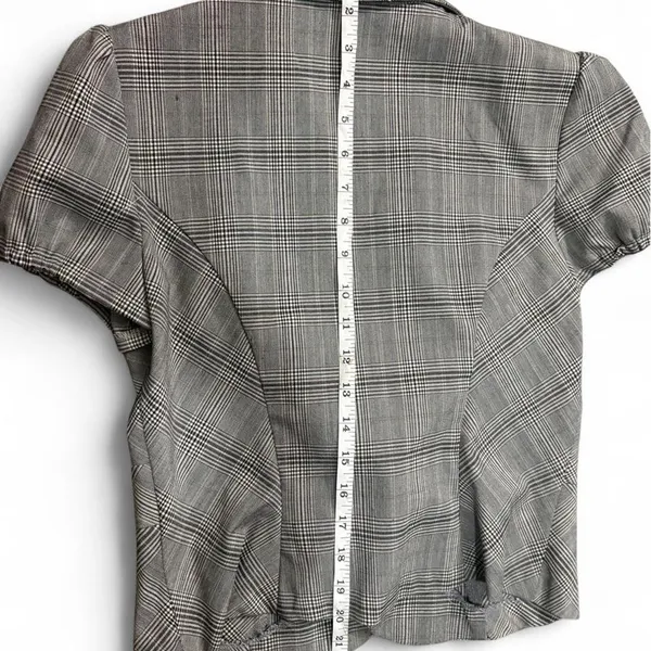 My Michelle Y2K Fitted Waist‎ Plaid Blazer M Puff Sleeve Preppy - Image 5