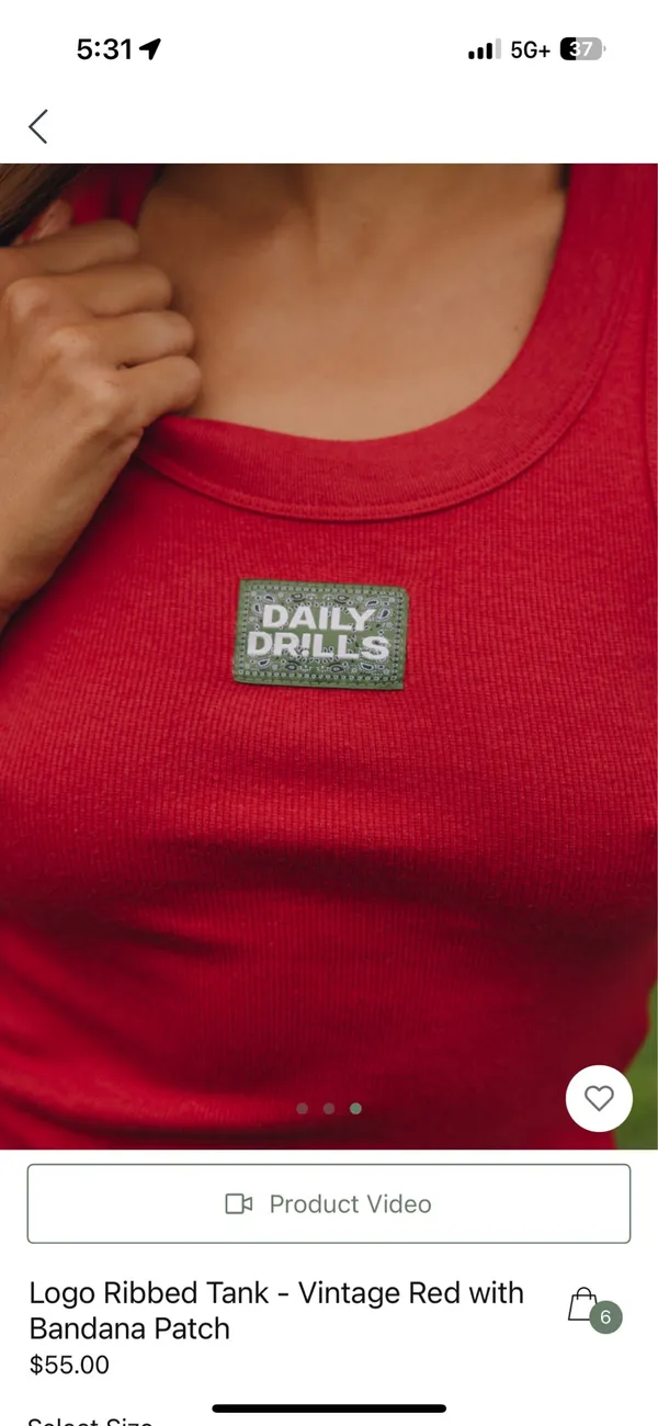 Red Daily Drills Bandana Tank - Image 5