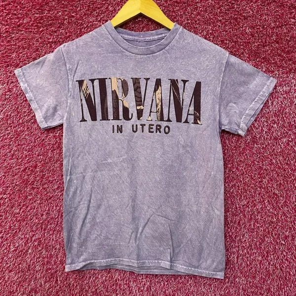 Nirvana In Utero Album Art & Track-listing Grunge Band Tee S - Image 3