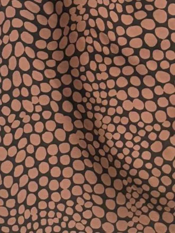 Women’s Loft Brown With Beige polkadot Pattern Pencil Skirt Sz 10 - Image 4