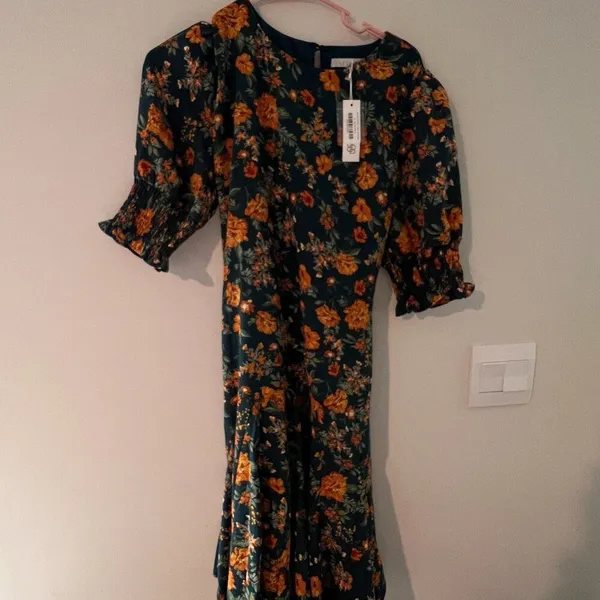 Baltic Born NWT Charlie Flare Dress Topaz +‎ Rust Floral M - Image 6
