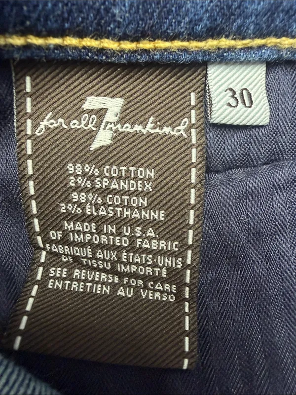 7 For All Mankind The Skinny Distressed Dark Blue Jeans - Image 9