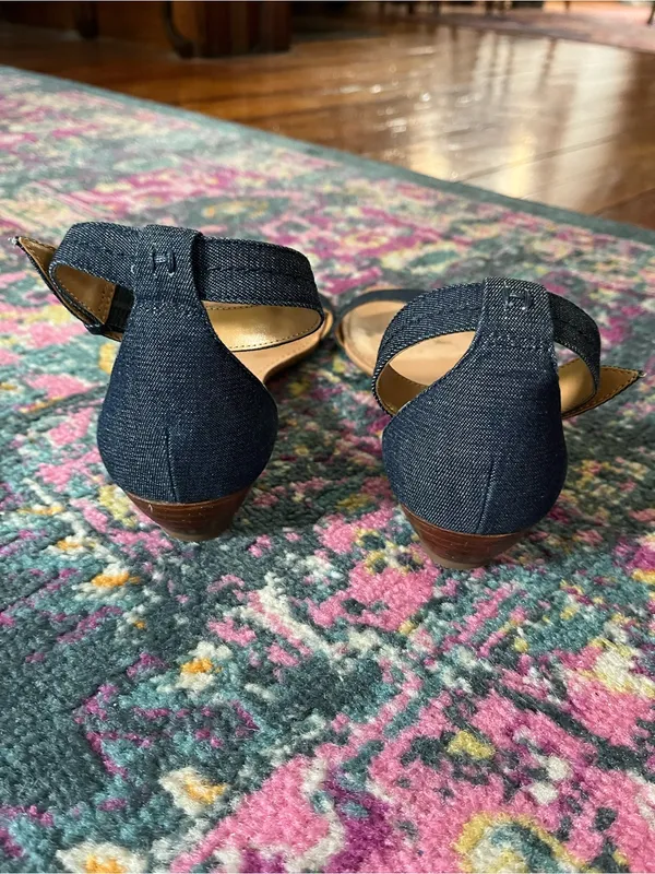 Tommy Hilfiger Denim Navy and Tan Ankle-Strap Sandals - Image 3
