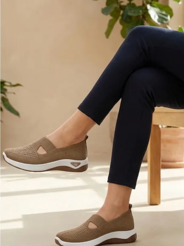 Breathable Knit Walking Sneakers – Lightweight Slip-On Comfort Shoes - Image 8