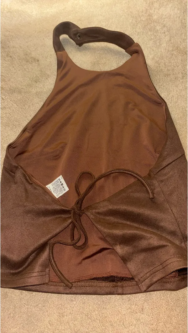 Open Back halter top Brown - Image 3