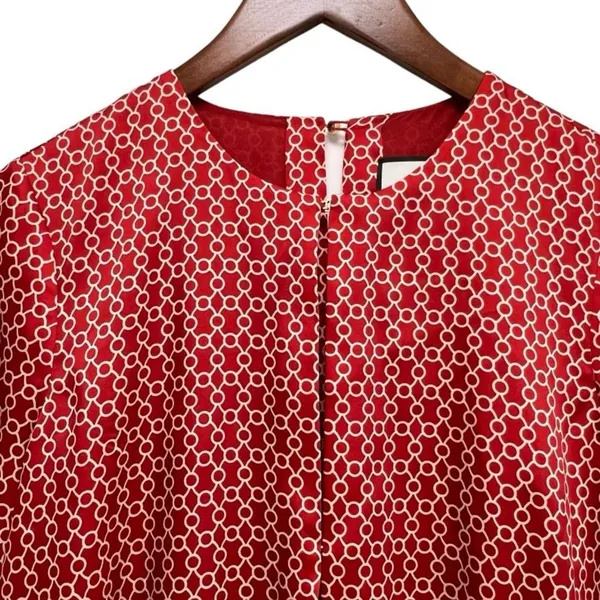ALEXIS Coretti Mini Dress Silk Blouson Top Flounce Hem Printed Women's Size M - Image 6