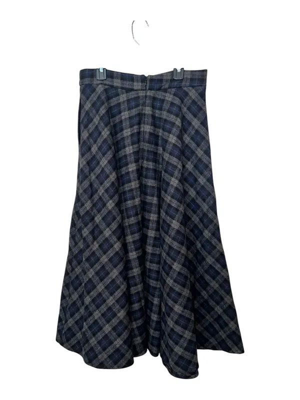 CoMMENSE Plaid Tweed Midi Skirt SPU: OA250929034 COLOR - Navy, Size Medium NWT - Image 5