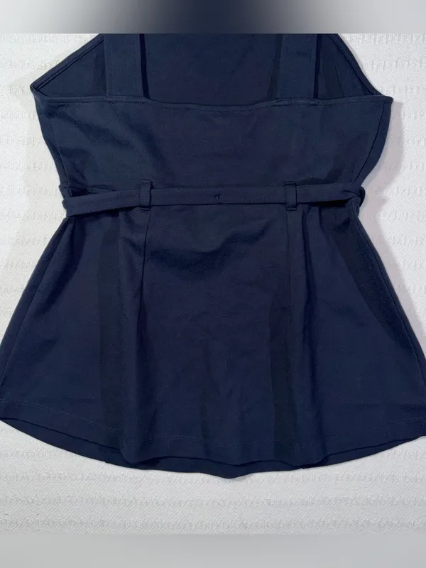 Anthropologie Maeve Womens Belted Peplum Top Size M Black NWT - Image 6