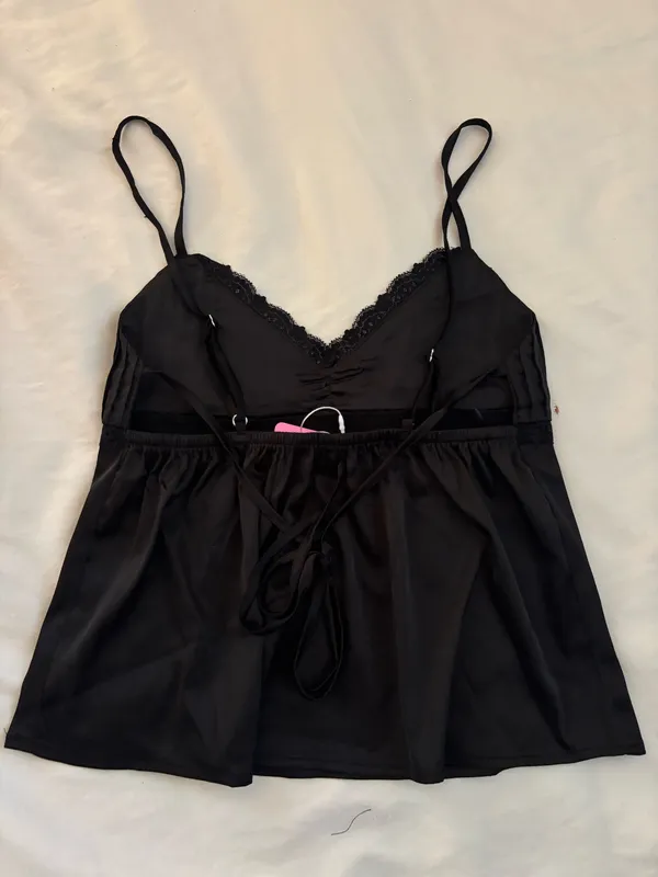 Edikted black satin tank - Image 3