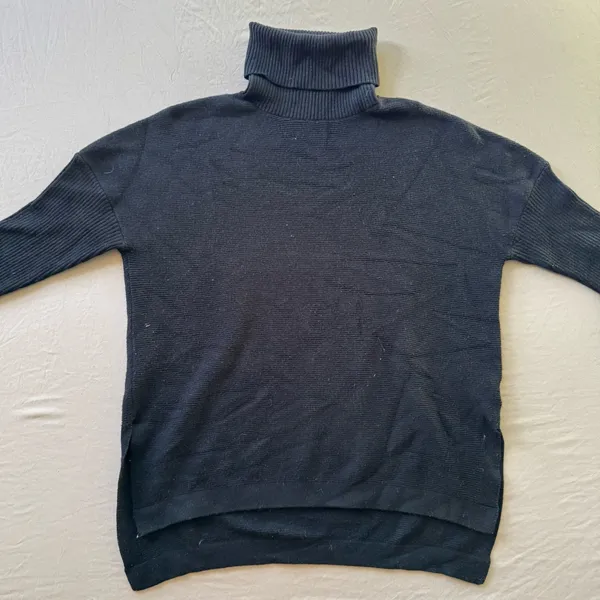 Oversized Turtleneck Tunic Sweater Blue - Image 3