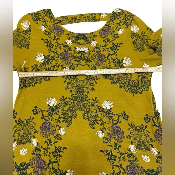 Free People Smooth Talker Tunic Top Womens S Mini Dress‎ Boho Floral Open Back - Image 6