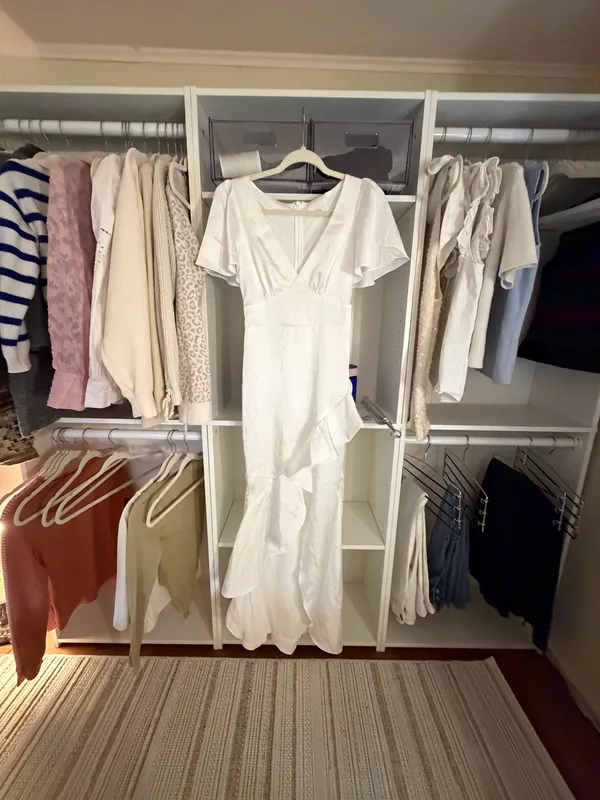 Lulus White Satin Dress - Image 2