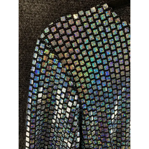 Goodtime USA Womens Holographic Sequin Dress M Backless Mini Party Club Glitter - Image 3
