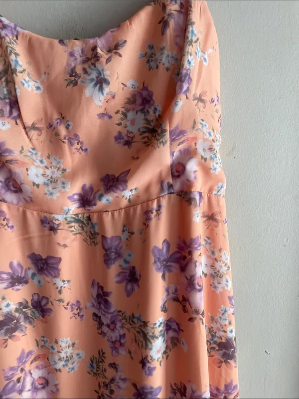 Lulus Started With a Kiss Orange Floral Print Tie-Strap Tiered Dress - Image 7