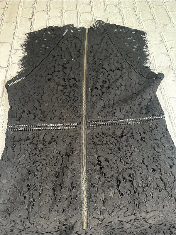 Bardot Black Lace Sheath Midi Dress size 6 Medium - Image 6