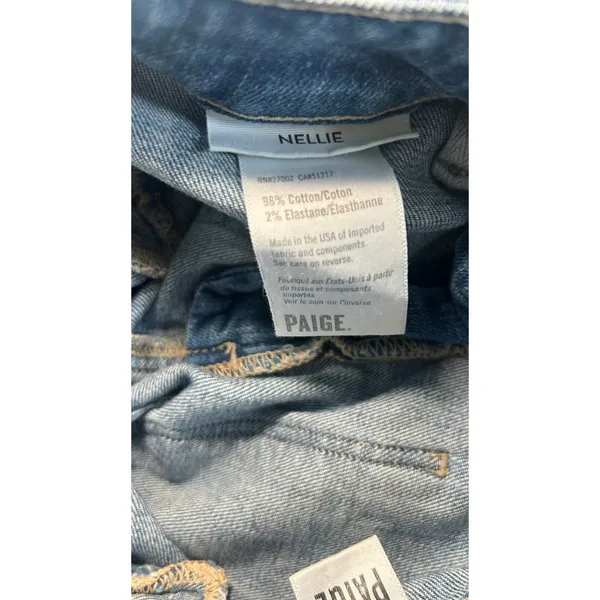 PAIGE Nellie High Rise Culotte Jeans‎ 25 Hayden Blue Patch Pocket Wide Leg - Image 6