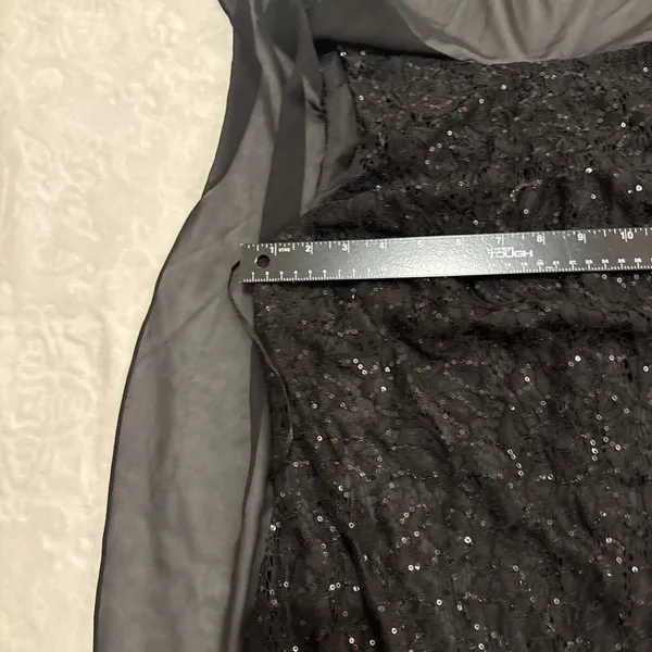 Midnight Velvet Black Sequin Mini Dress Sz 14 - Image 6