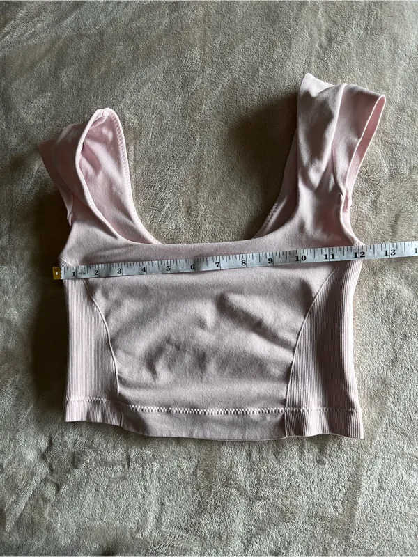 GARAGE Baby Pink Cap Short Sleeve Smoothing Tank Top Shirt Sz XS EUC - Image 4