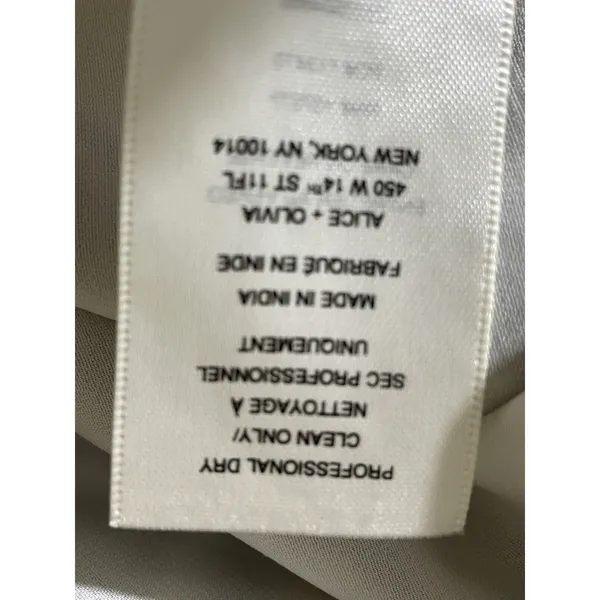 Alice + Olivia Woman's Lowell Embroidered Shift Mini Dress Size XS Ivory Black - Image 10