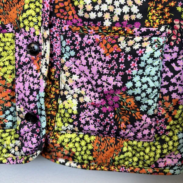 Fate womens quilted jacket floral medium coat cottagecore puffer winter preppy - Image 2
