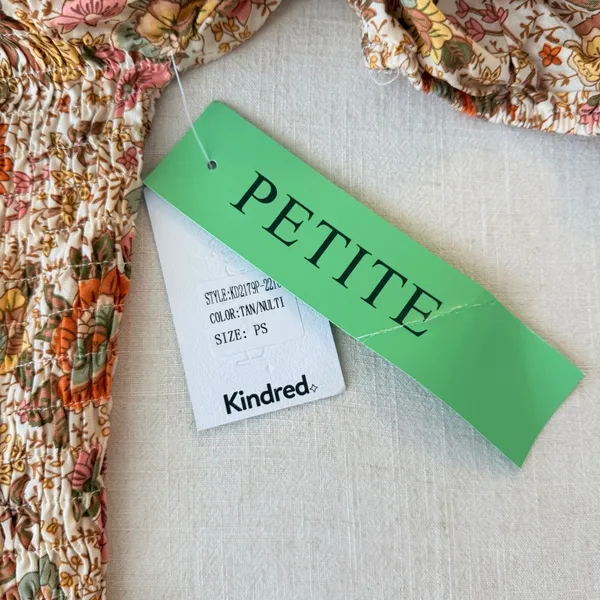 NWT Kindred Petite S Floral Smocked Maxi Dress Cottagecore Boho Prairie - Image 4