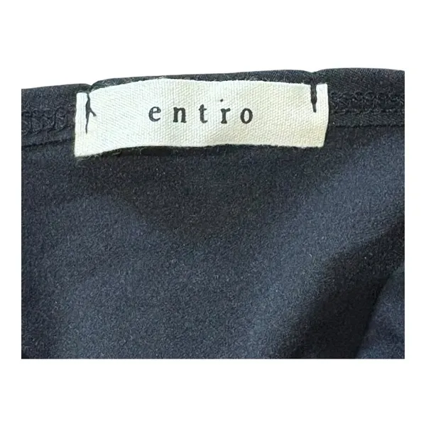 Entro Midi Dress Womens Small Black Open‎ Tie Back Short Sleeve Pockets 6164 - Image 7