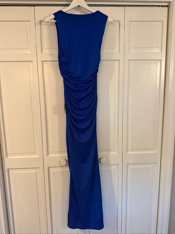 Lulus NWT enticing darling ruched asymmetrical blue dress size xsmall - Image 7