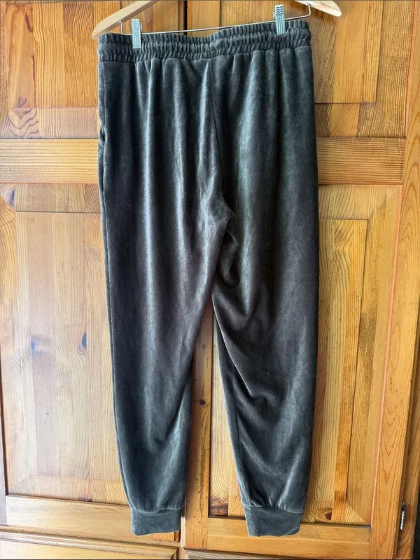 Hippie Rose Olive Green Velour Drawstring Pants - Image 5