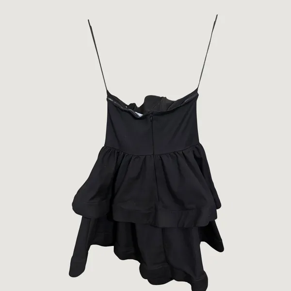 ASTR The Label Black Strapless Tiered Ruffle Mini Dress Size S - Image 5